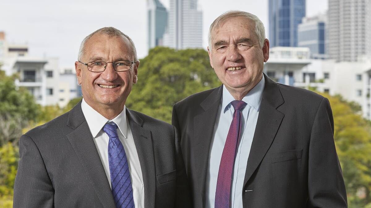 CBH chief executive Jimmy Wilson (left) and chairman Wally Newman have said major disruptions in international grain markets have had a big affect on the grain trading business.