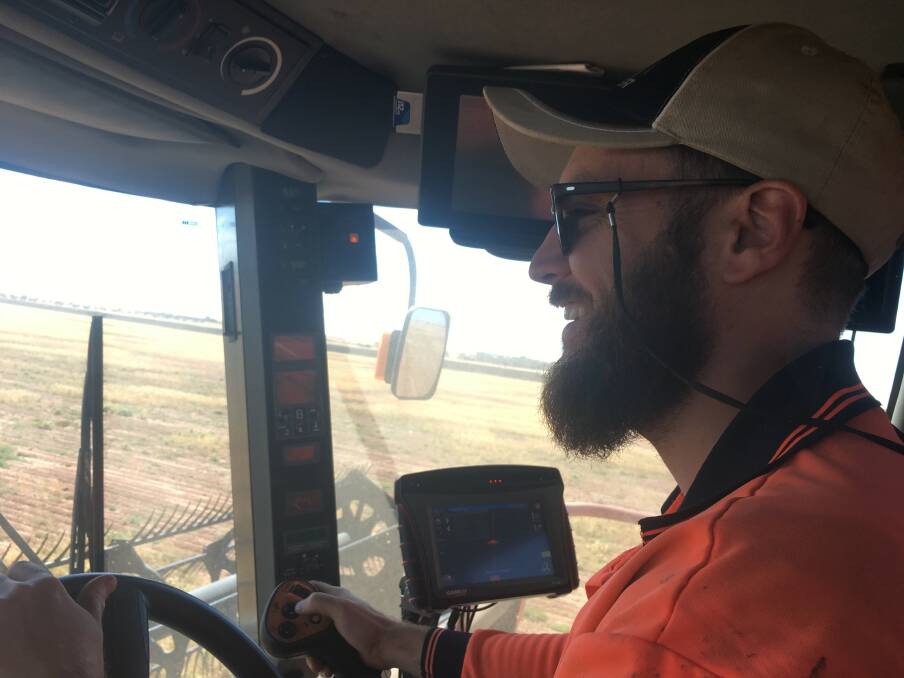 All smiles with Casey Shaw from Buntine as he harvested his Gen Y Paddock Challenge trial.