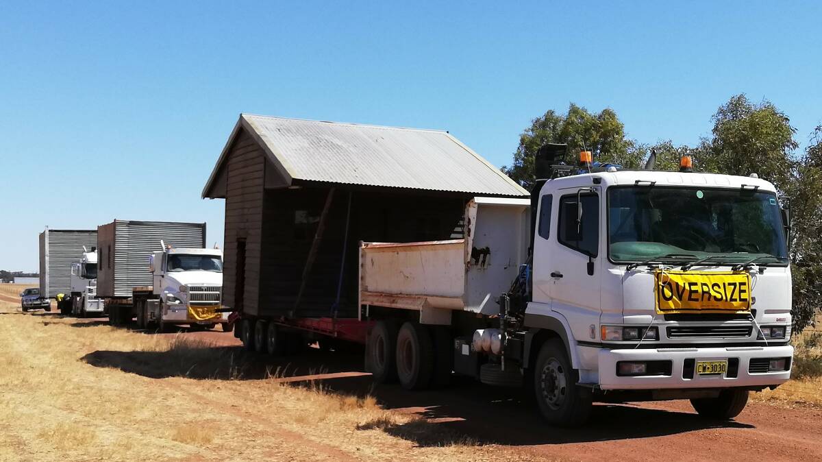 Trucks loaded leaving Koobabbie farm for the last time.