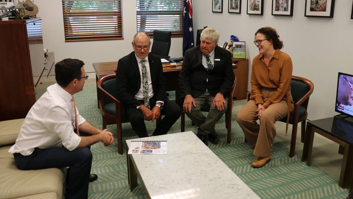 Federal National Party leader David Littleproud (left) met with NEWROC delegates Quentin Davies, Tony Sasche and Caroline Robinson in Canberra last week.