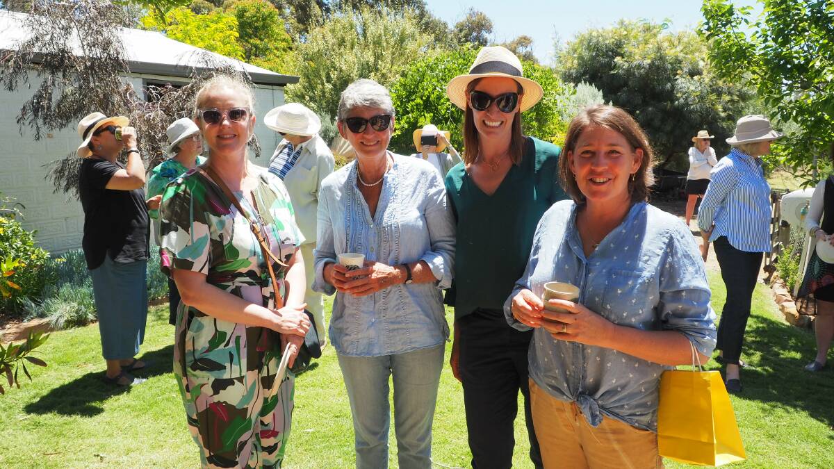 Snapped while browsing the stalls were Bec Martin (left), Miling, Lyn Glasfurd, Dandaragan, Joey Seymour, Miling and Robyn Cousins, Watheroo.
