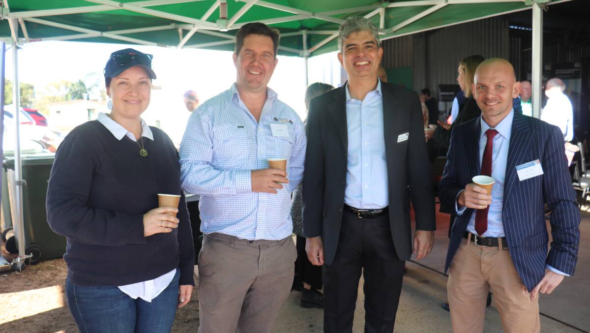 Albany and Katanning TAFE agriculture lecturer Leonie Smith, her husband Alec (left), Kojonup Agricultural Supplies, associate professor Flavio Macau, Edith Cowan University school of business and law and ECU doctorate student Alex Clifton.