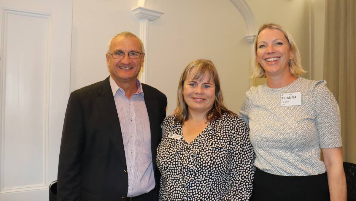 CBH Group chief executive officer Jimmy Wilson (left), Annabelle Bushell, GGA chief executive officer and Brianna Peake, CBH Group general manager grower and external relations.