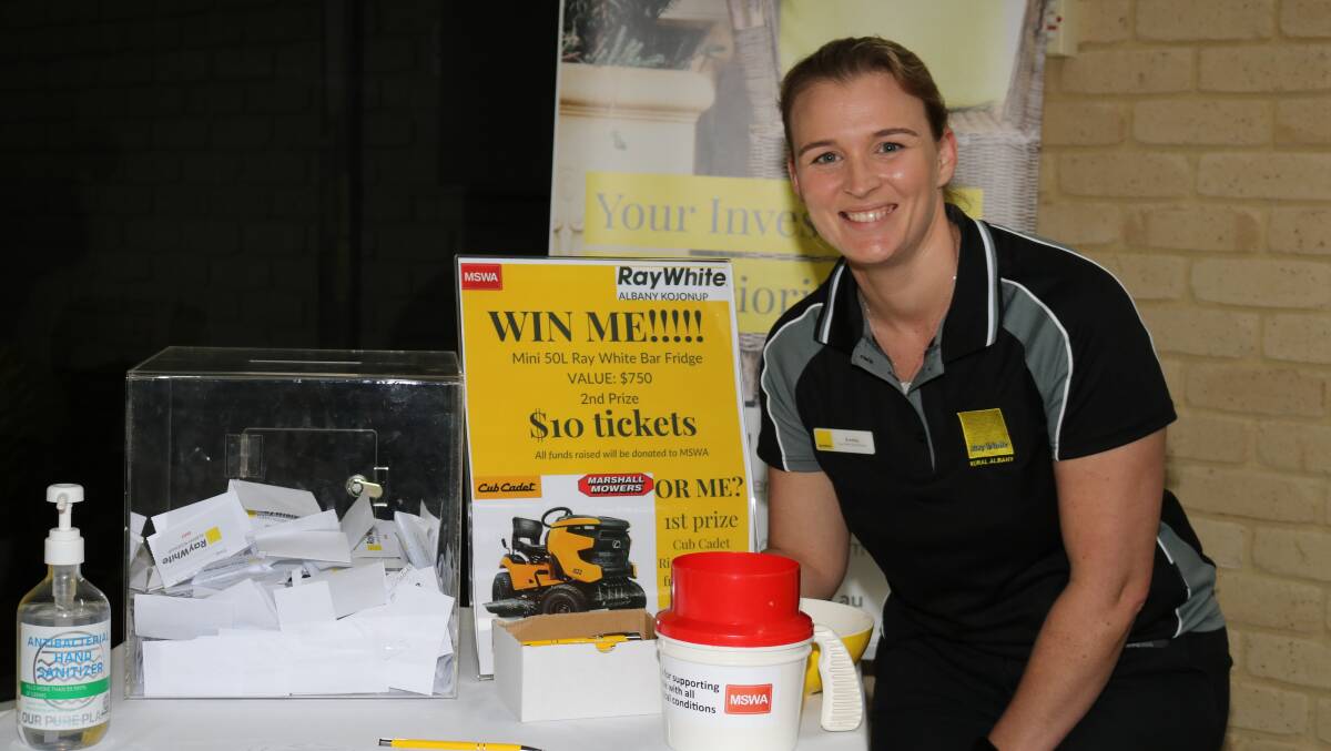 Ray White Rural Albany Kojonup residential sales specialist Emma Collins manned this charity raffle hosted by the company.