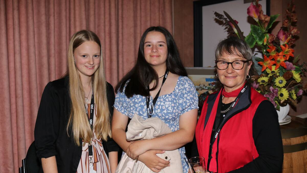 Helpers on the night included Ella Smith (left), Narrikup and Lara Burrow, Albany, with Lorraine Naylor, Albany