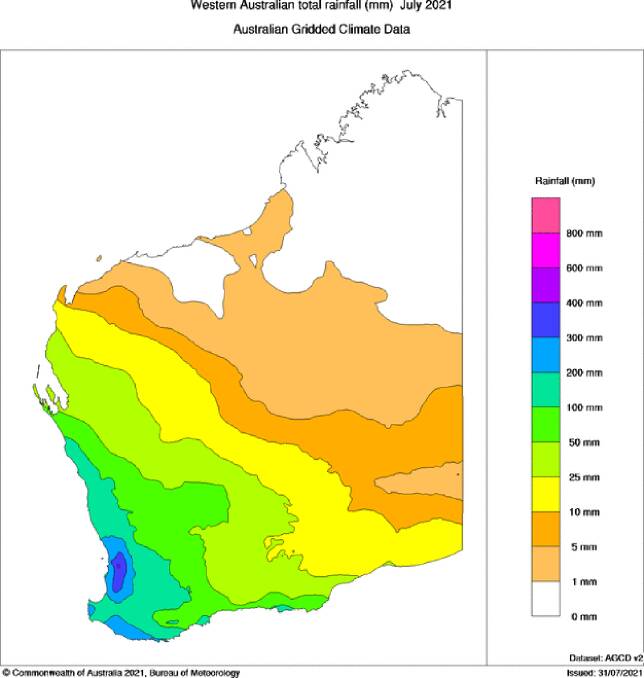  This year was WA's wettest July since 2016.