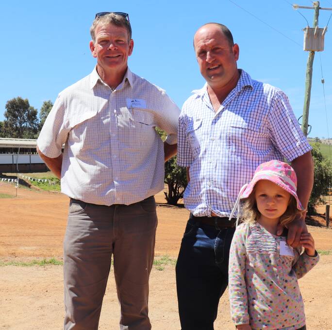 Western dairy directors, vice chairman Robin Lammie (left), Busselton and Andrew Jenkins, Denmark, with daughter Bonnie, 5.