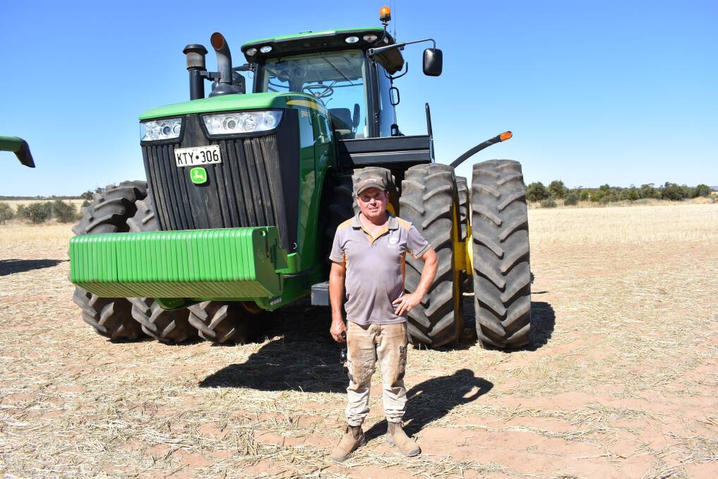 Mark Sutton, Mollerin, attended the sale for this John Deere 9560R tractor and left having bought it for $230,000.