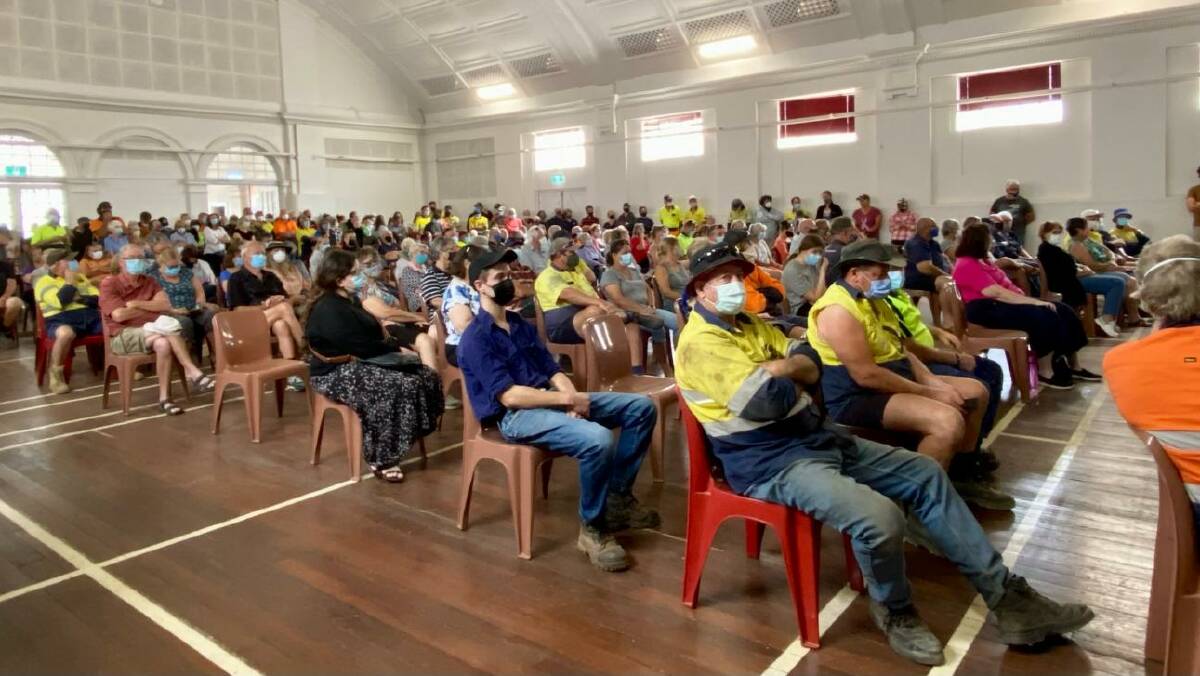 A community meeting in Corrigin earlier this year after bushfires devastated the area.