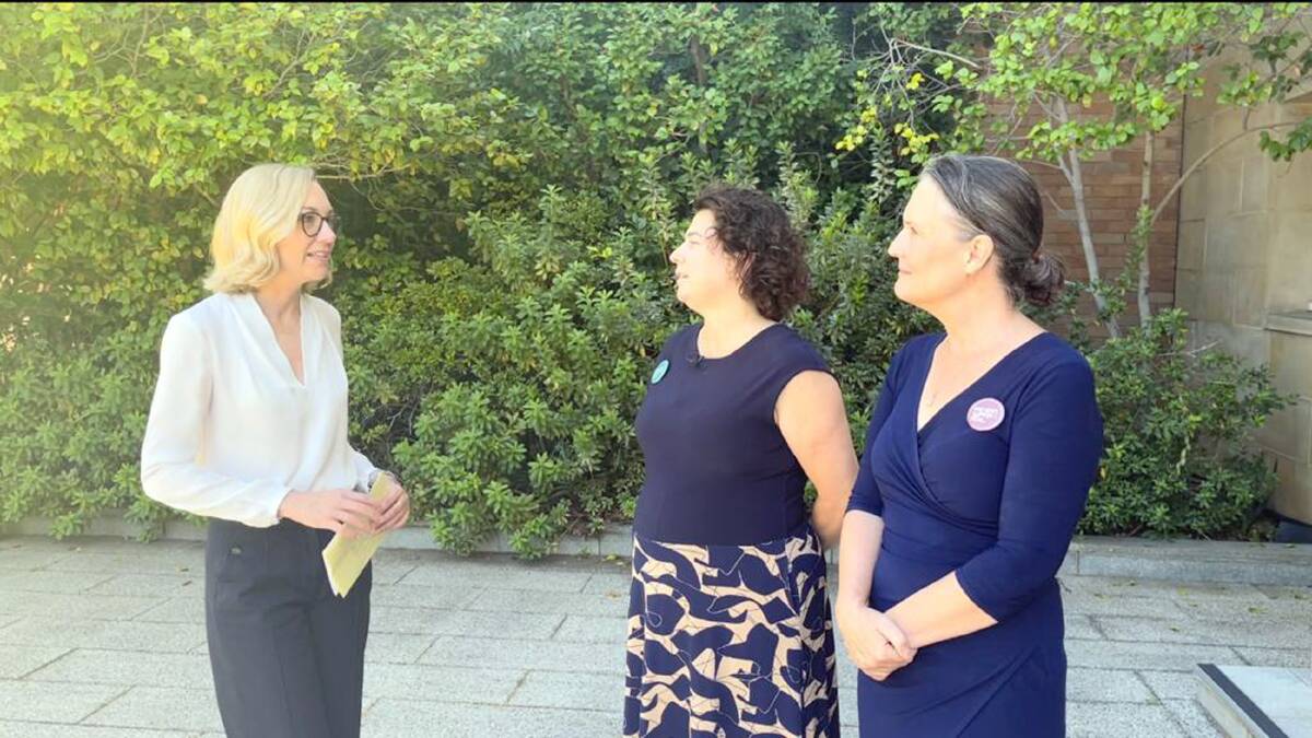 The Nationals WA leader Mia Davies (left), with WA Association for Mental Health chief officer Taryn Harvey and Linkwest chief officer Jane Chilcott at the policy announcement.