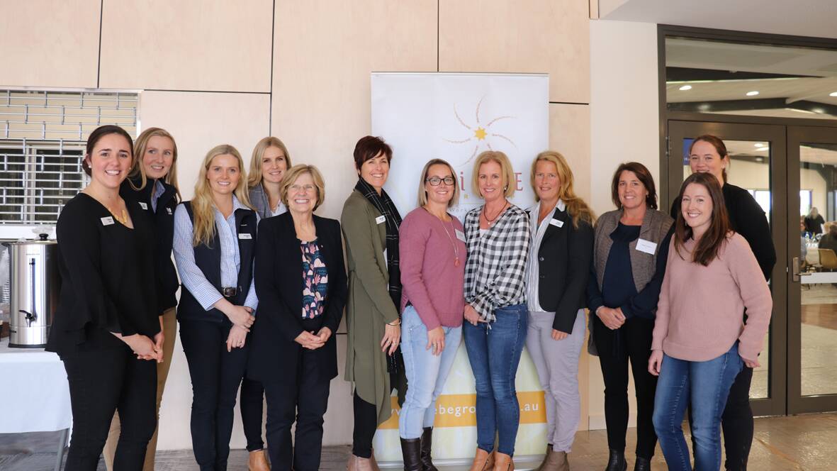  Liebe Womens Committee members Tiffany Davey (left), Lois Kowald, Georgina Day, Bec McGregor, keynote speaker Lyn Beazley, Liebe Womens Committee chairwoman Narelle Dodd with committee members Heidi Carlshausen, Tracy McAlpine, Cathy Northover, Robyn Cousins, Danielle Hipwell and Emma Sands.
