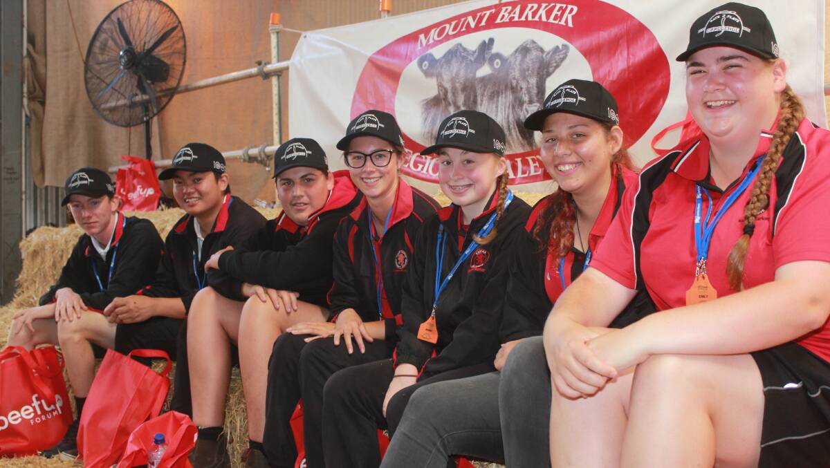  The Mt Barker High School team at the Harvey Beef Gate 2 Plate school challenge included Seth Davis (left), Celnel Mercardo, Ryan Pope, Holly Pearce, Abbie Jones, Isabella Dew and Emily Tolland.