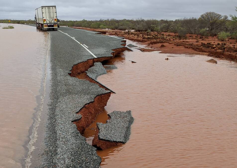 Damage to the road network after last week's flooding. Photo by Rob Minson.