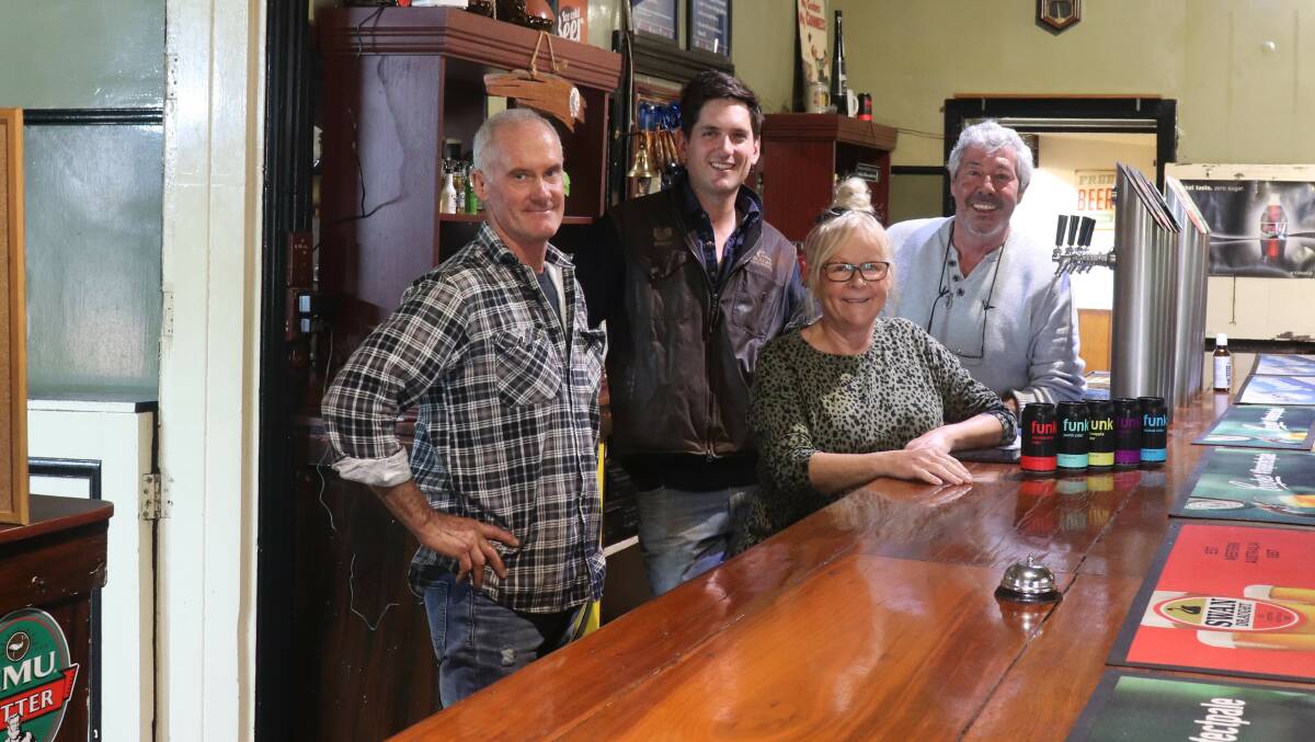 Bolgart farmers and part owners Paul Michael (left) and Edward Ludemann with publicans Wendy Stevenson and Craig Wilkins.