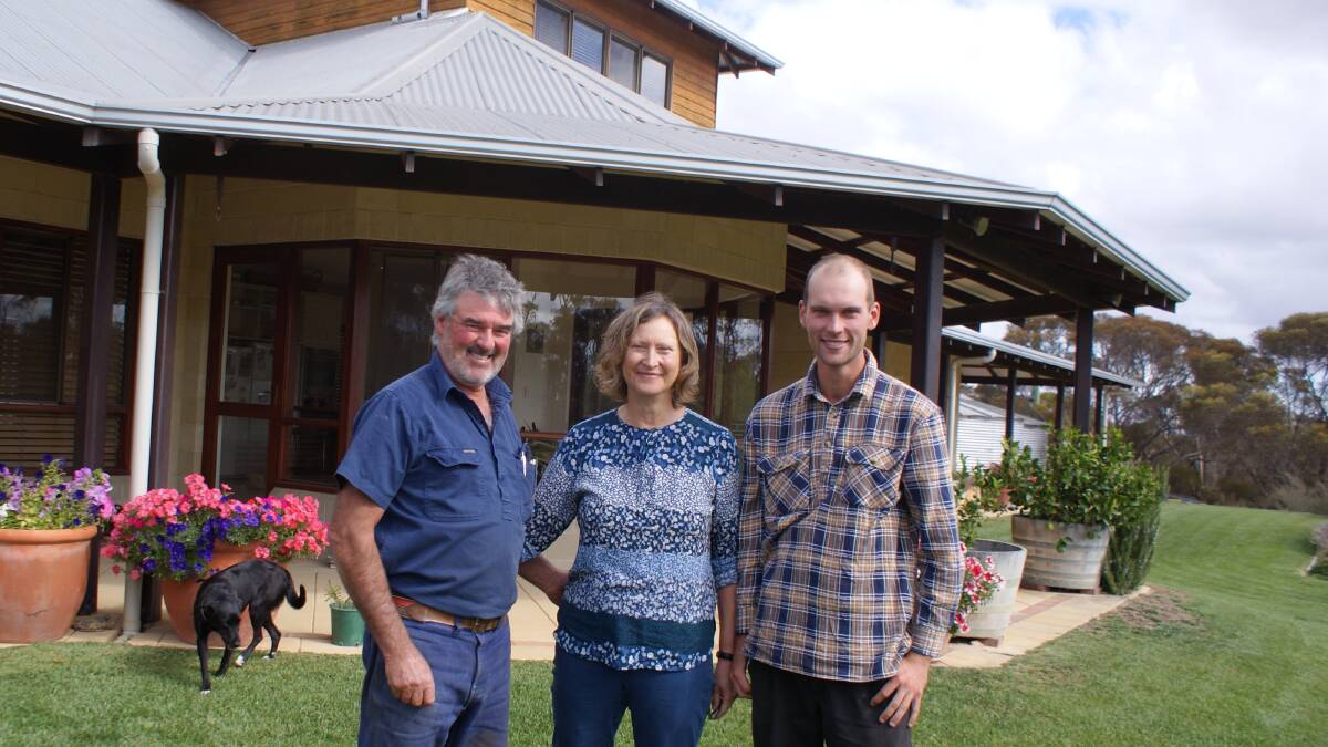 Barry (left), Anne and Harry Rick, Newdegate, were the WAMMCO Producer of the Month winners for April.