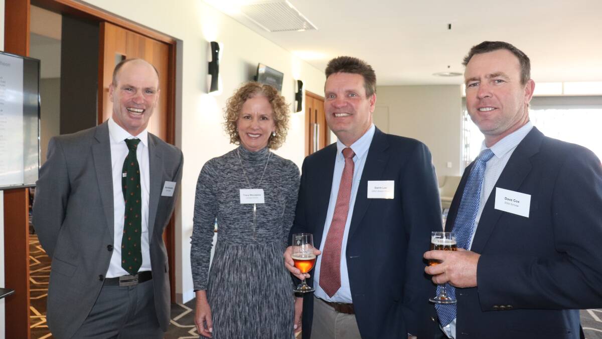 Dalwallinu farmer and 2003 scholar Brian McAlpine (left) and wife Tracy, Mingenew farmer and Grains Research and Development Corporation Western Panel chairman Darrin Lee and Esperance farmer and 2005 scholar Dave Cox.