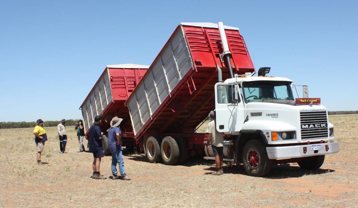 The activity around this Mack V Liner 370 (169, 216 kilometres) with tipping trailer, suggested it would be the centre of a bidding contest. It was given a thorough inspection by many farmers, testing the hydraulics and engine. In the end it reached $94,000, to be the second top-priced lot of the sale.