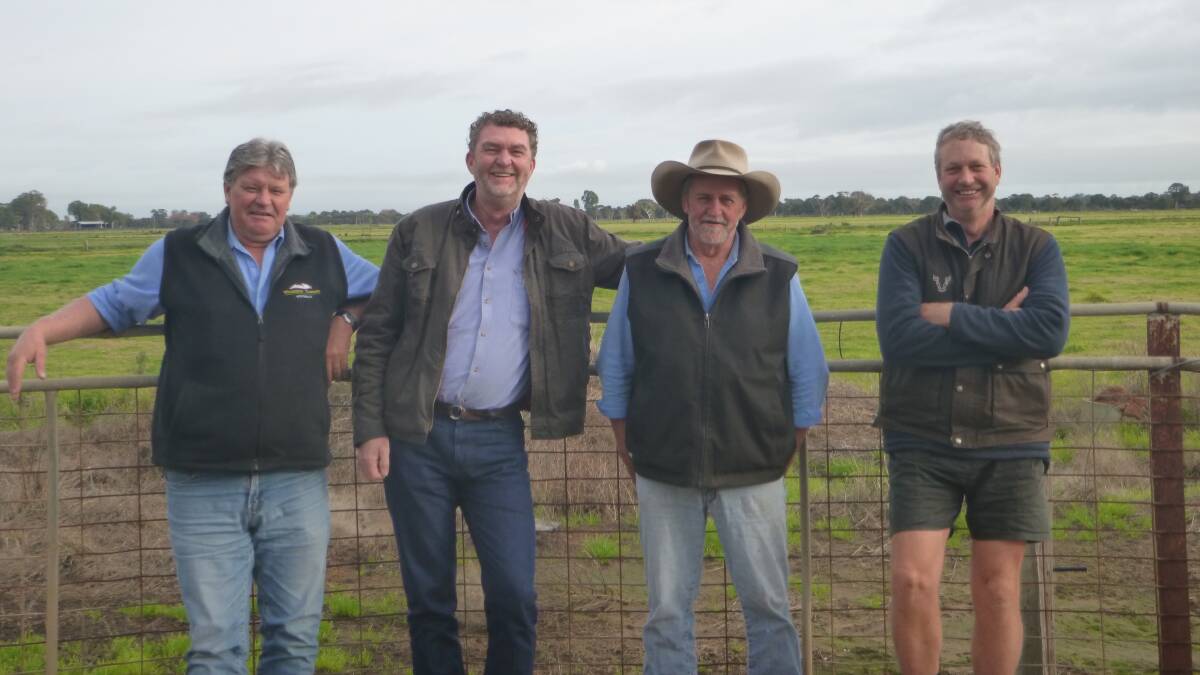 The Alcoa Farmlands team, which looks after the operation's properties at Wagerup and Pinjarra comprises of farm co-ordinator Steve Dwyer (left), farmlands manager Vaughn Byrd and farm co-ordinators Richard Gardiner and Doug Gibbs.