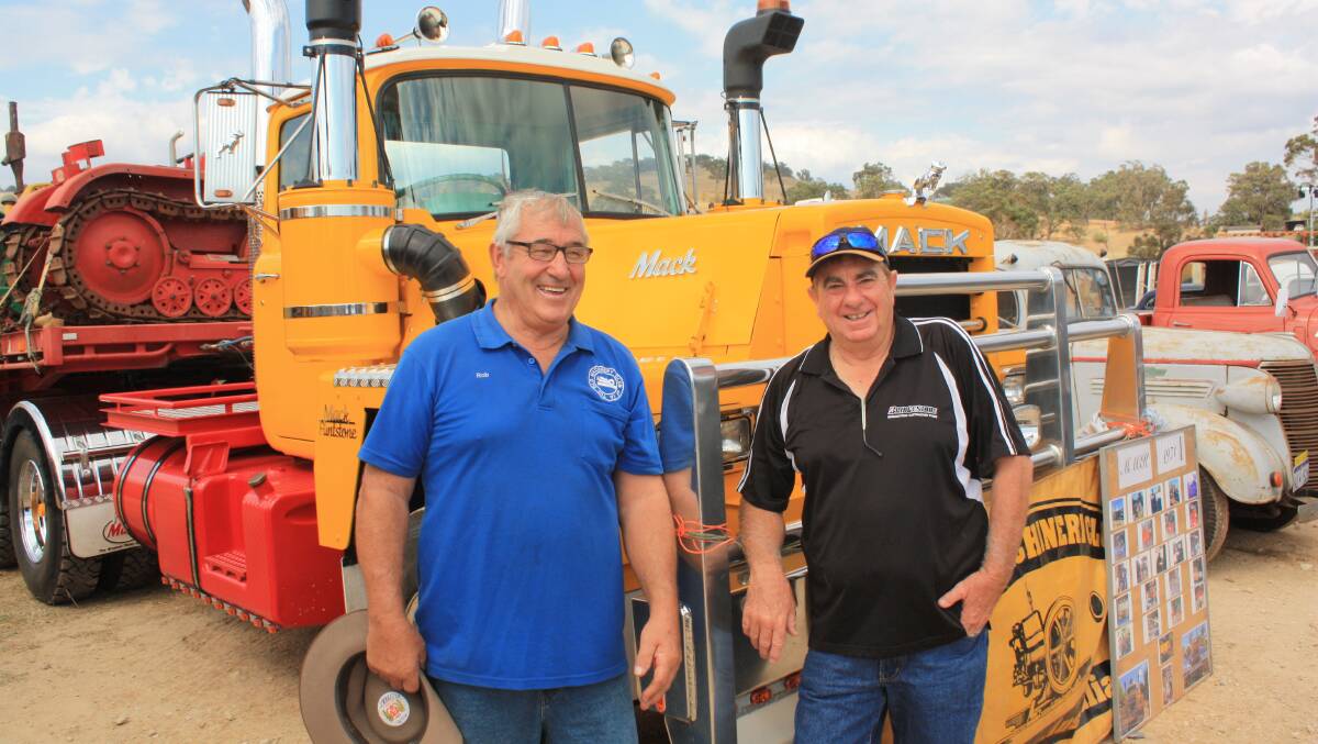 Farm Weekly took this picture of Rob Rutherford (left), Waroona and B & J Catalano director Clem Catalano, Brunswick, earlier this year at the annual Lights on the Hill day at Brunswick. The pair was talking about the history of this Mack Flintstone truck, which Rob restored. "I used to drive a Flintstone in my early days as a logger and I always loved them," Rob said. "About eight years ago I started chasing around for old wrecks and I got five to make this one."Three of them I got at Donnybrook and I paid 13 cartons of beer for them."It has got a new Mack 285 Cool Power motor (developing 213 kilowatts (285 horsepower) and I made the bonnets and mudguards, plus I painted it myself." Rob, who is a member of the Old Machinery Club of WA, said the Flintstone was licensed but in between shows was kept "rugged up" in a shed. 