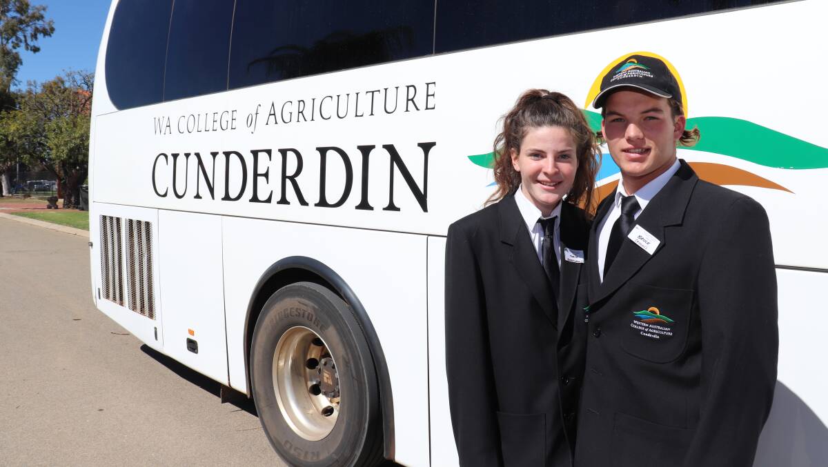 Students Jorja Downsborough and Brock Argent acted as tour guides on a bus ride around the colleges facilities at last year's open day.