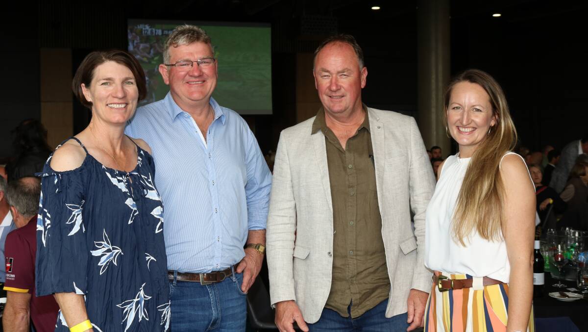 In from Beacon were Kerry (left) and Murray Junk with Nutrien Ag Solutions Narrogin manager Graham Broad and animal health specialist Bronwen Fowler.
