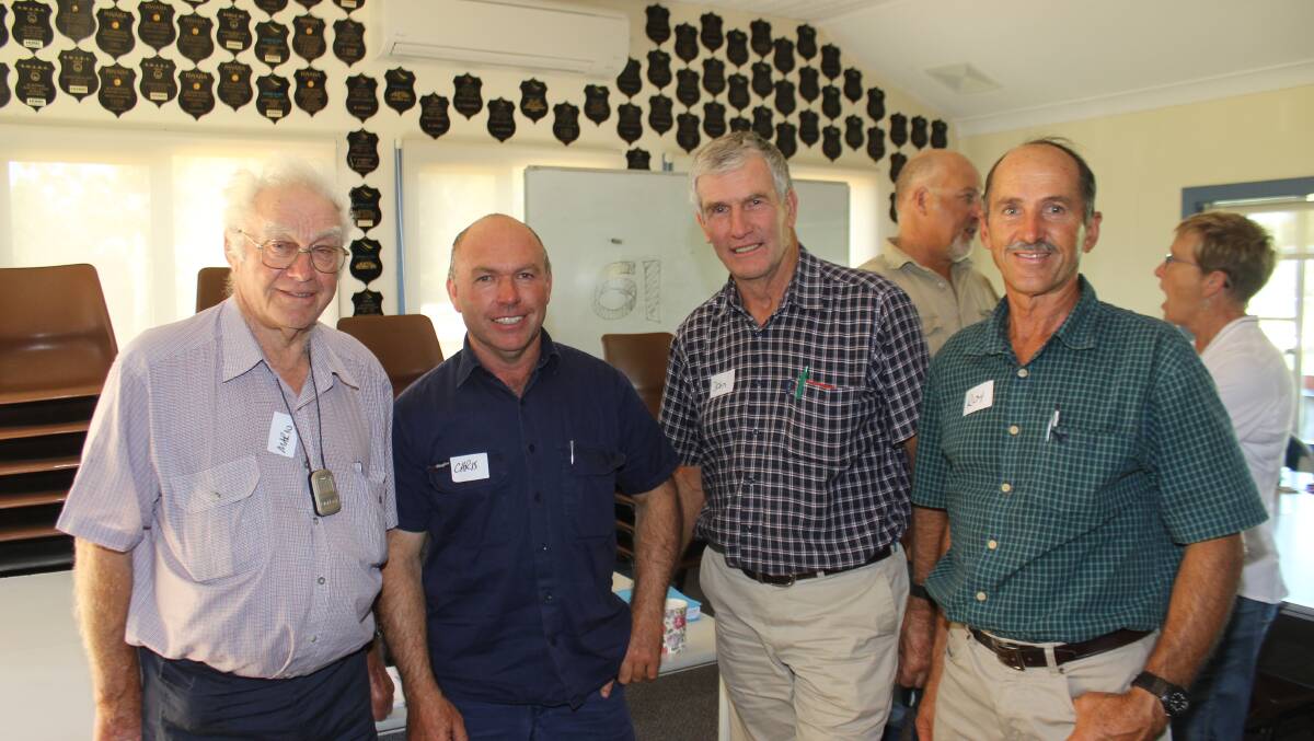 Catching up at the end of the day were Mario Camarri (left), Nannup, Chris Wringe, Kirup, John Fry, Busselton and Roy Heydenrych, Donnybrook.
