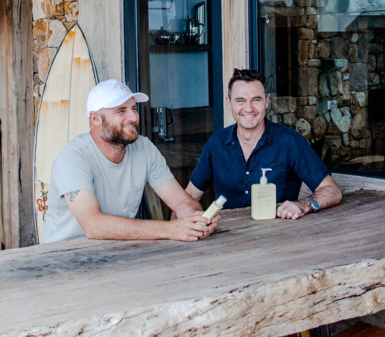 Co-founders of We Are Feel Good Inc. professional surfer Jake Paterson (left) and skin doctor and cosmetic physician Dr Scott McGregor.