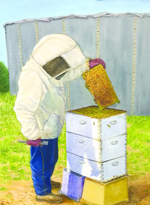 Painting The Beekeeper, oil on linen. Photo: supplied.