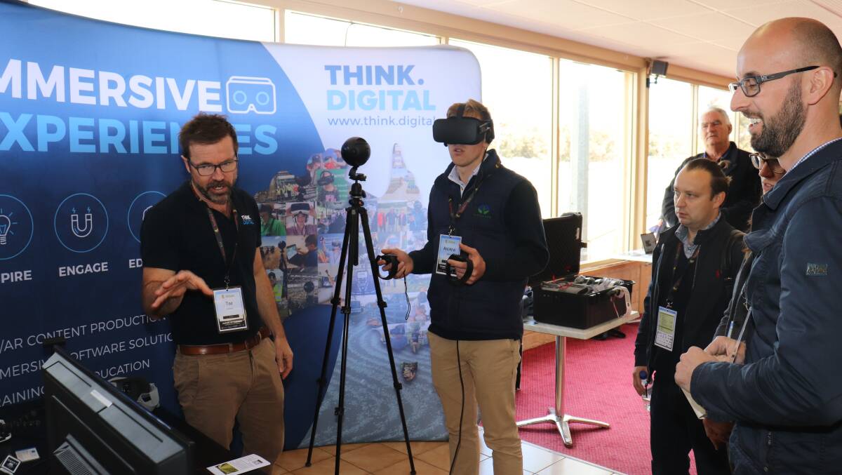 Tim Gentle (left), Think Digital, took attendees at the recent Southern Dirt TECHSPO on a journey through the world of virtual reality.