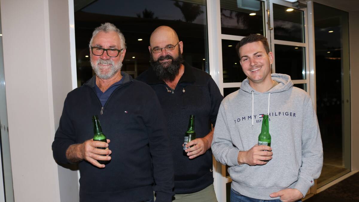 Westcoast Rural, York-based livestock agents Mark Fairclough (left) and Gary Lawrance, with colleague Jeremy Green, Muchea cattle auctioneer and wool and livestock representative Gingin and surrounds.
