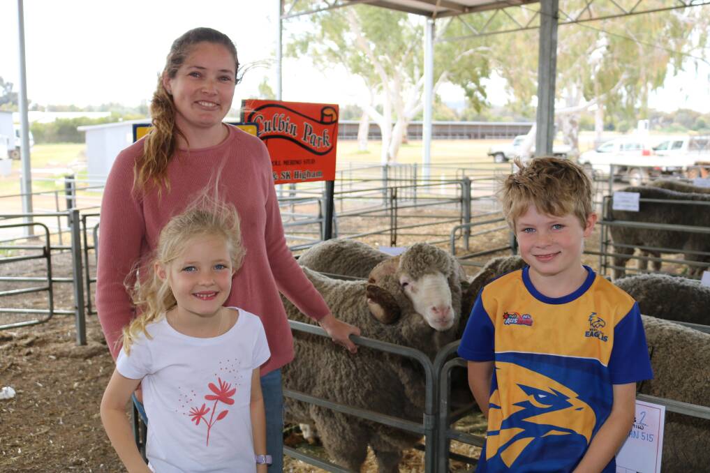 Making the most of school holidays, Natalie Schulz, Williams, took her children Zinnea,7, and Manton, 9, to the sale.