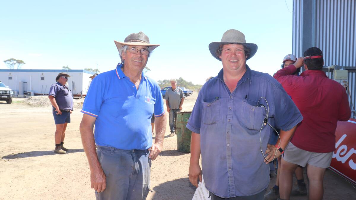 Father and son vendors Terry (left) and Kallum Blake. Terry and wife Chris plan to retire to Dunsborough after 40 years on the farm, while Kallum is still contemplating what he will do next.