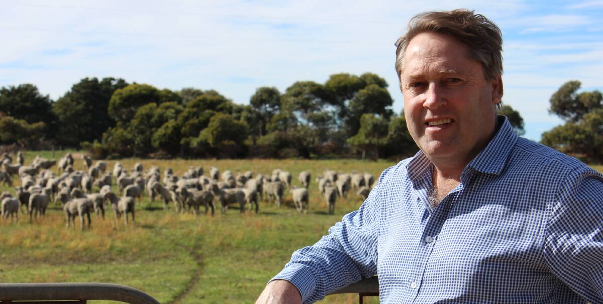 Mr Wilson on his familys sheep and cropping farm, Avondale, at Katanning.