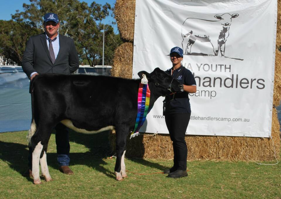 Judge Mal Nikora awarded the champion dairy handler to Lydia Angi.
