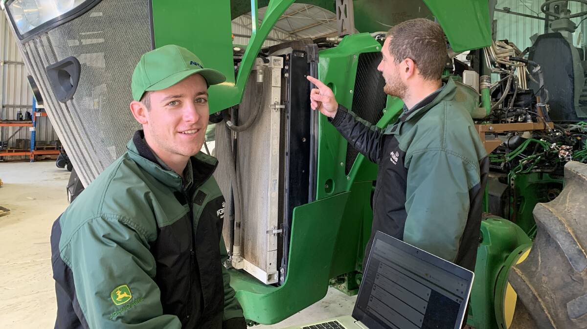 AFGRI Equipment service technicians Jayden Pollard (left) and Ryan Pessotto ... focused on minimising downtime for customers.