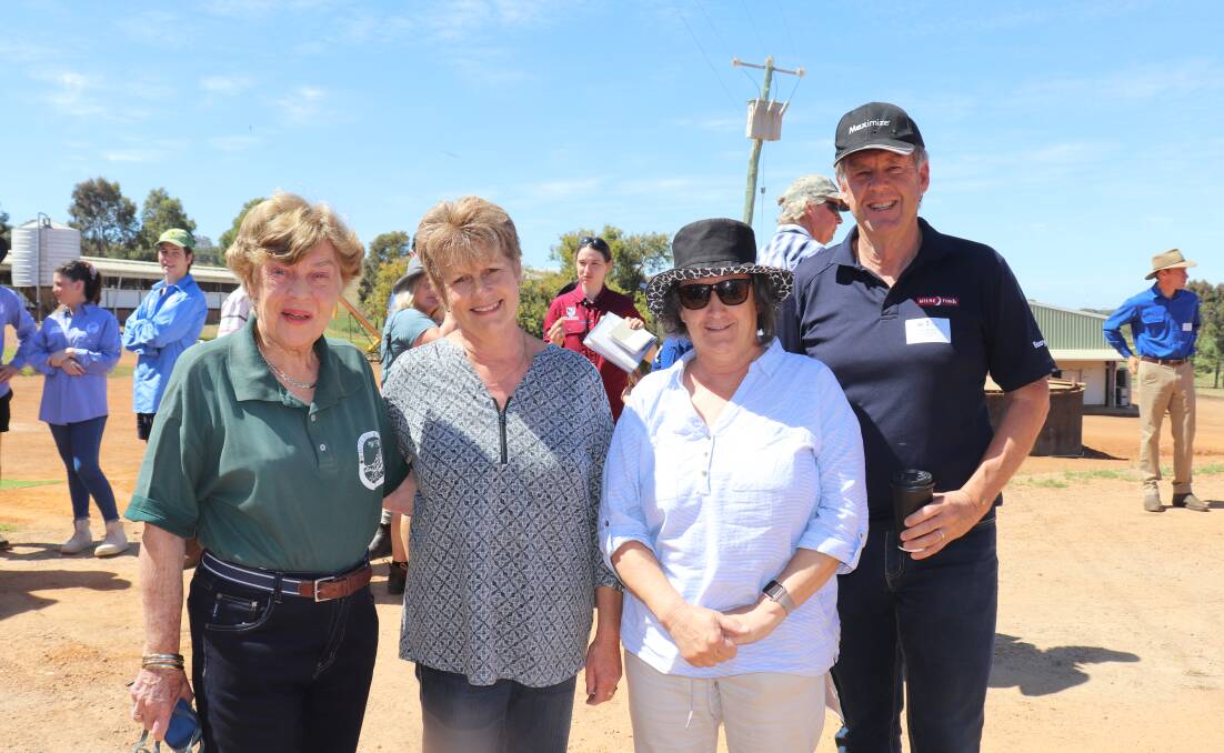 Western Dairy's December field day co-host Elizabeth Partridge (left) with Jenny Hunter, Collie, Barbara Hossen, Busselton and Dean Maughan, Milne AgriGroup ruminant feeds sales manager.