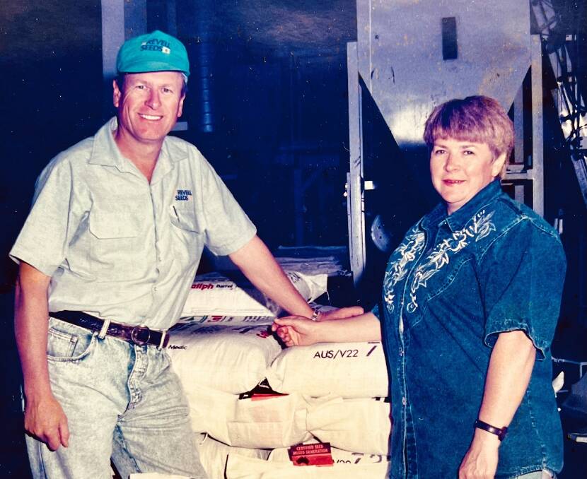 As the owner of Revell Seeds at Dimboola, Victoria, Brian Hedt was a major player in the pasture seed industry. Mr Hedt is pictured with his wife Pam in late 1998 on the day they handed over their business to AWB.