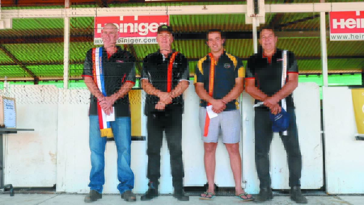  The open section competition was hotly contested before eventually being won by Damien Boyle (left),Tambellup. With him were second placed Mark Buscumb, Williams, third placed Luke Blechynden, Aldersyde and fourth-placed Todd Wegner, Nungarin.