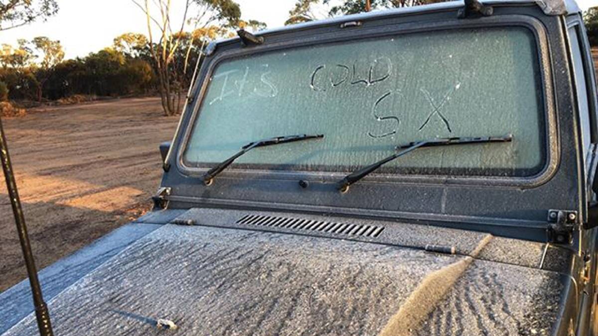 Amanda Eiffler, Southern Cross, said it was pretty cold on Saturday morning, when the temperature dropped to -2.8C.