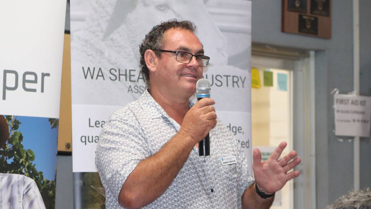 WA Shearing Industry Association president Darren Spencer at last week's annual meeting at the East Perth Bowling Club.