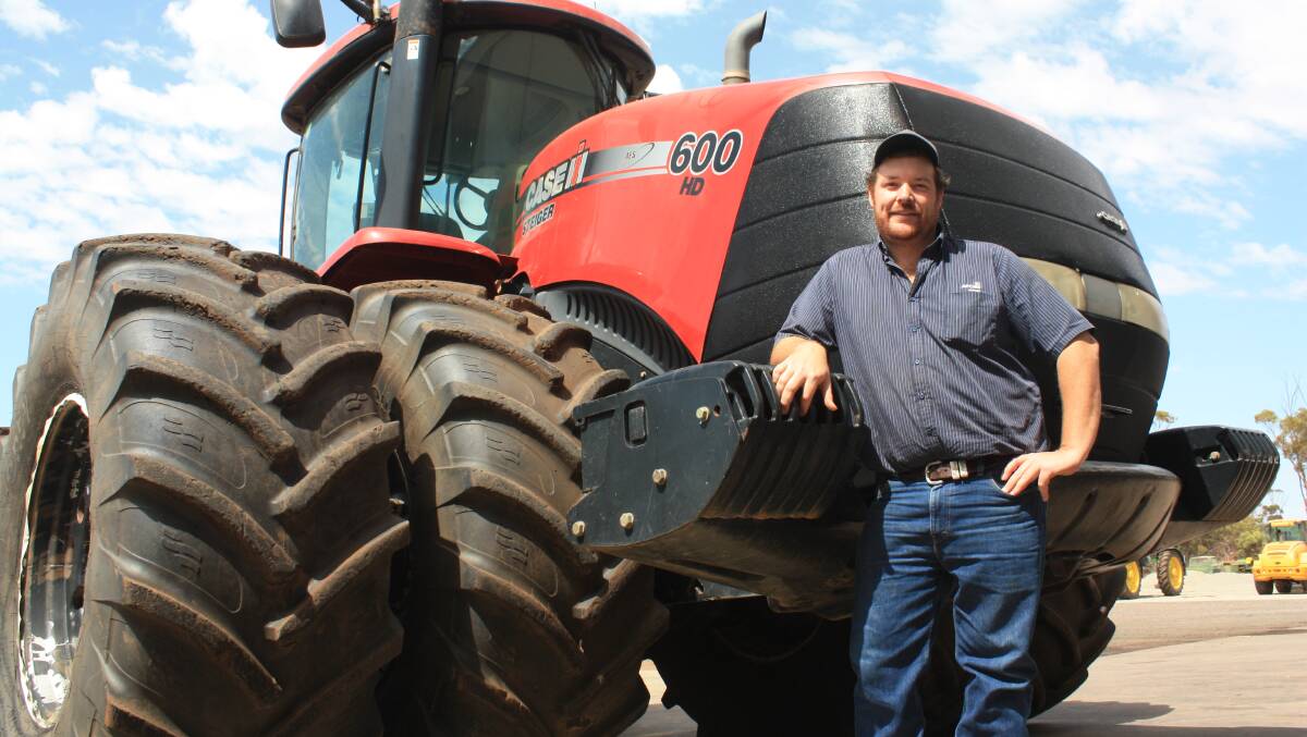  AFGRI Equipment Moora branch manager Josh Schreurs will deliver this Case IH Steiger STX600 4WD tractor to the buyer's farm for $150,000 plus GST. "It's good value for money, and there's plenty of work left in this model which has a power rating of 600 horsepower (448 kiloWatts)," he said.