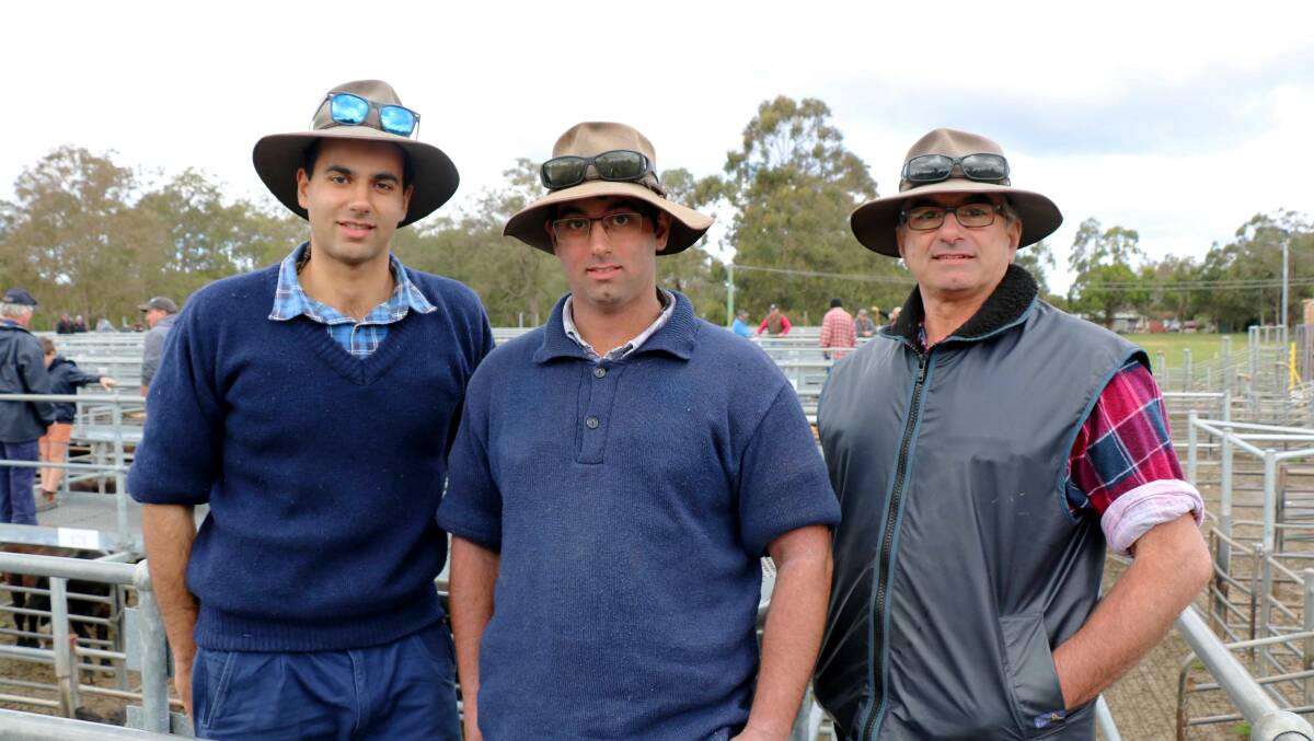  James (left), Luke and Paul Ieraci, Brunswick, were at the sale to see their cattle sell, with their beef steers making $1624 a head and a single heavy Friesian selling for $1920.