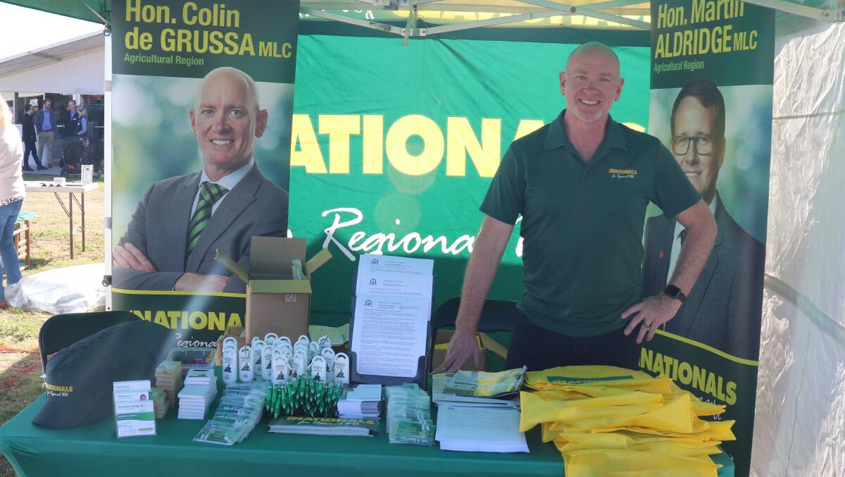 Colin de Grussa talk up the right for the sheep live export trade at the recent Wagin Woolorama.