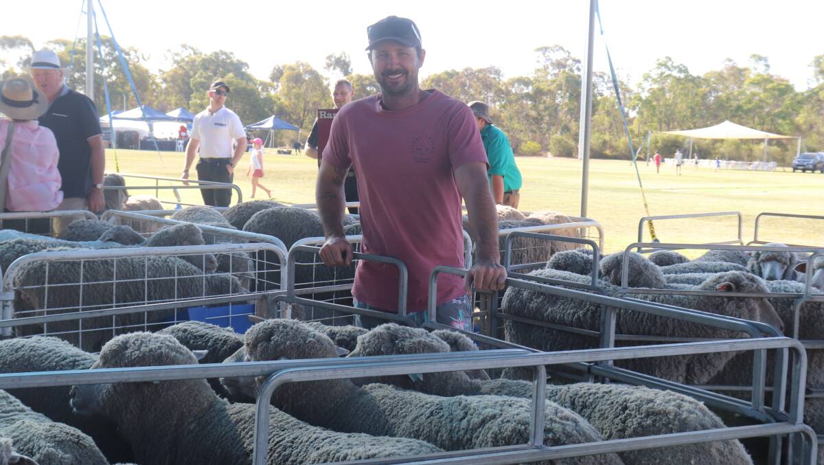 Winner of this year's ewe hogget competition with 78 out of a possible 90 points was Shaun Counsel, Warrening Gully, Williams.