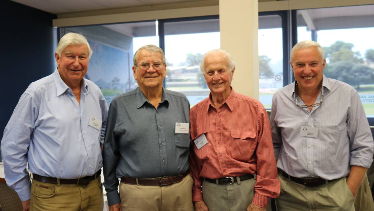 Enjoying a day out at the annual Old Ram Muster were Michael Cusack (left), Cottesloe, Winton Foulkes-Taylor, Claremont, Peter Lefroy, Claremont and David Jannaway, Hampshire, UK.