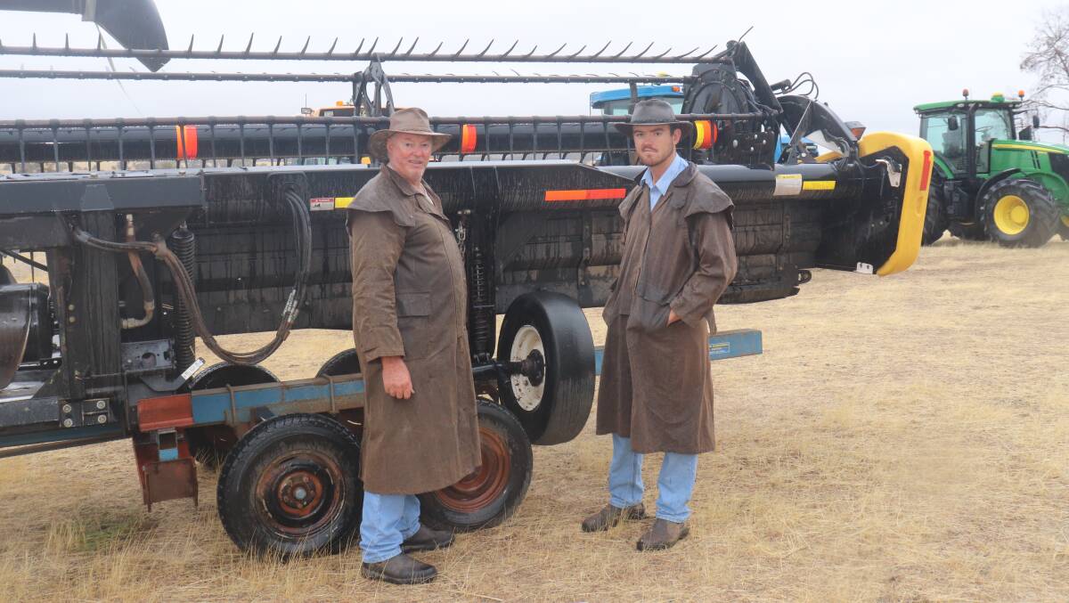  Graeme (left) and Phillip Mattingly, Brookton, inspecting the machinery on offer.