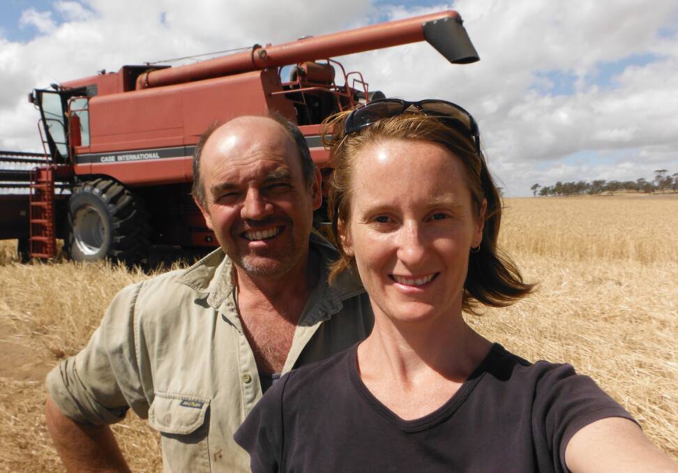  Wheat farmers Anthony and Christie Kingston, Goomalling, at harvest last year.