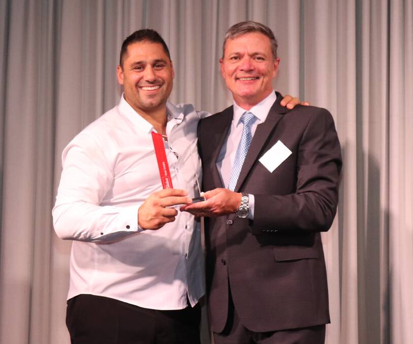 Sales specialist Anthony Schirripa, Bunbury was the recipient of the Customer Experience award, presented by State operations and finance manager WA, Shayne Paskins.