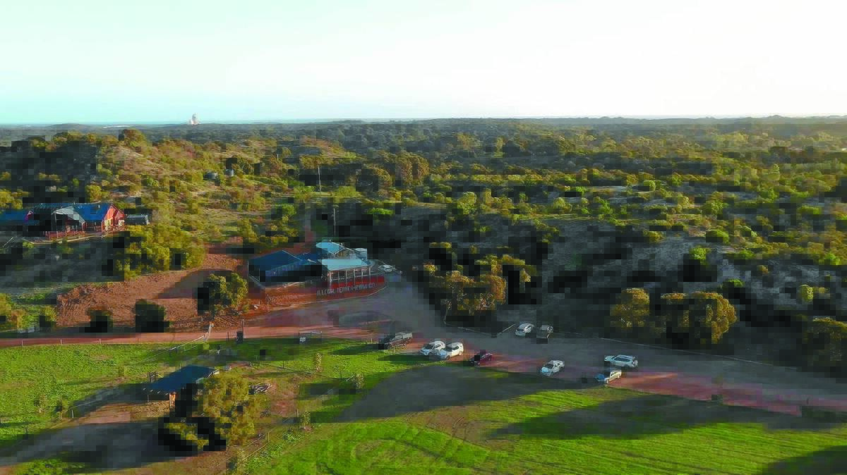 An aerial view of the distillery and open air restaurant in Dongara.