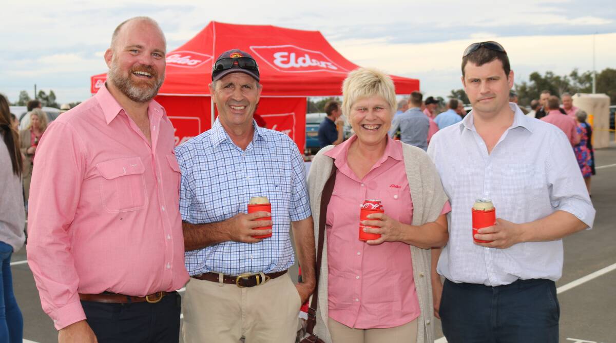 Elders' Muchea and Midland branch manager Michael Sala Tenna (left) chatted with Elders Pingelly manager Graham Ives (left) and Elders Real Estate Midland representative Phillipa Ives, with their son Daniel Ives, Carabooda.